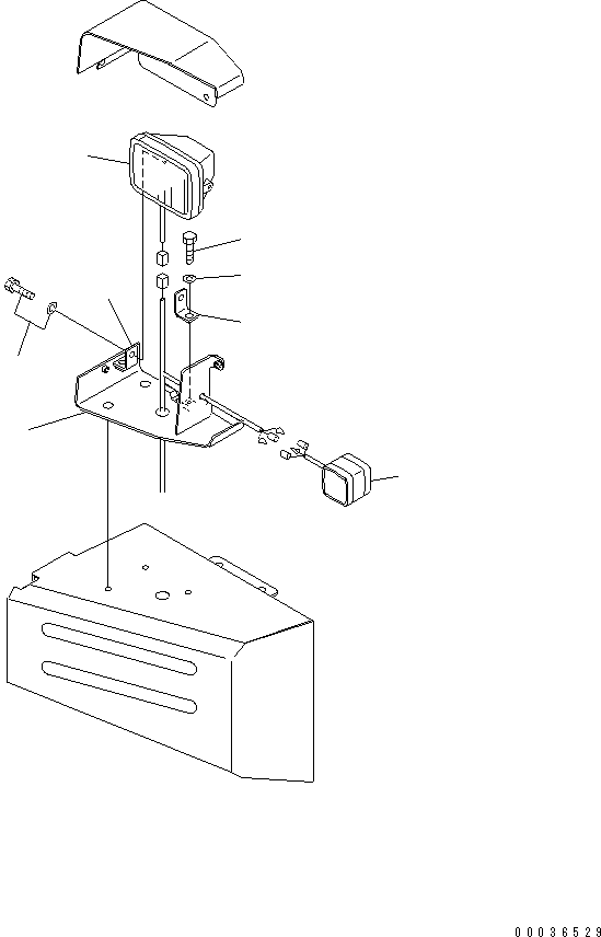 Komatsu parts book diagram for HM300-1 S/N 1001-UP: HEAD LAMP SUB ASS'Y (L.H.)(#1173-)