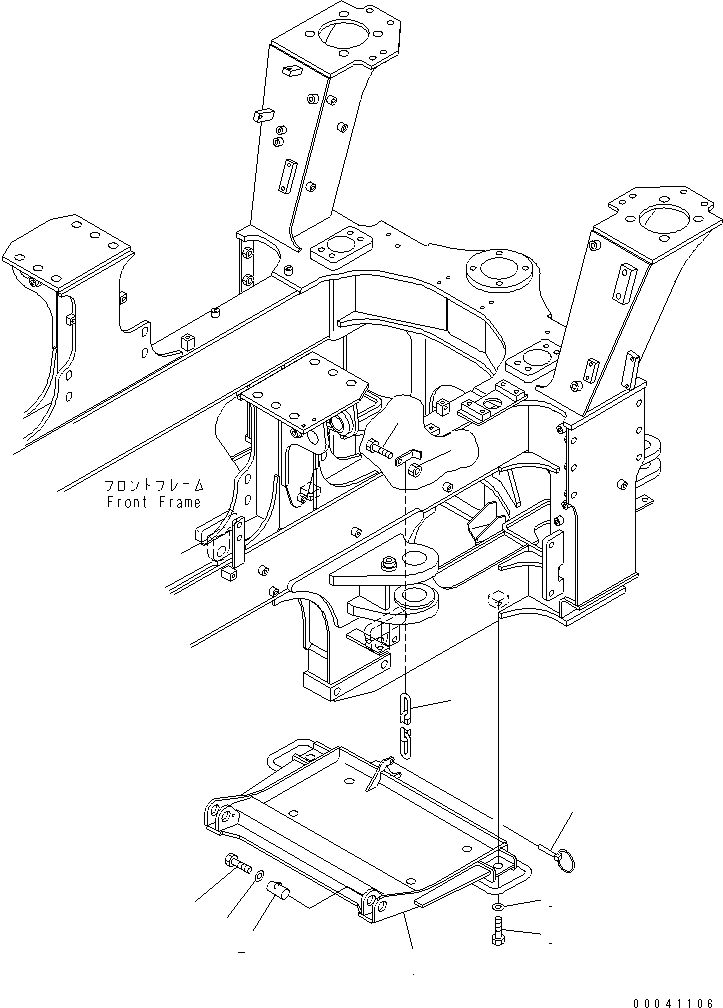 Komatsu parts book diagram for HM300-1 S/N 1001-UP: TRANSMISSION UNDER GUARD(#1409-)