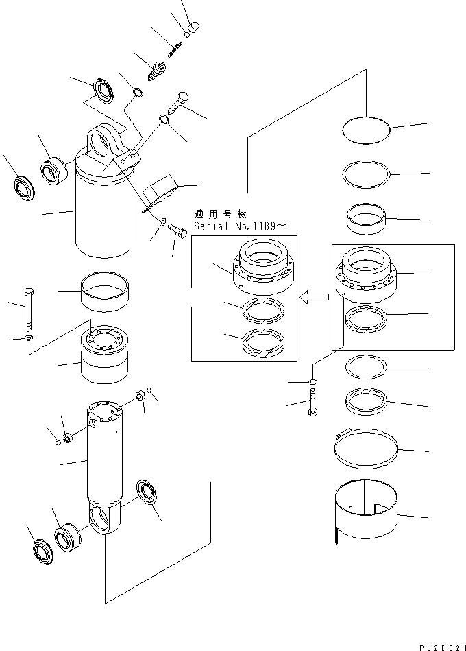 Dump Trucks Komatsu / HM300-1 S/N 1001-UP(hm300-1c) / FRONT SUSPENSION CYLINDER ? L.H. (INNER PARTS)(330150 : S3100-01A0)