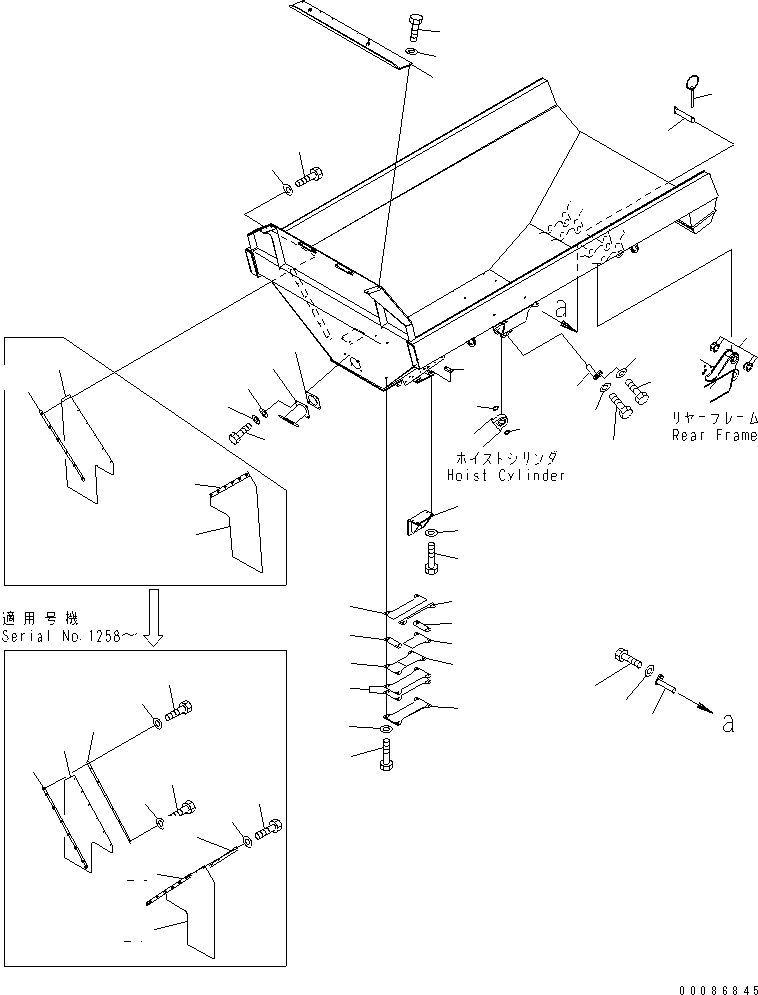 Komatsu parts book diagram for HM300-1 S/N 1001-UP: BODY ACCESSORY AND PARTS (WITH BODY HEATING) (ACCESSORY)