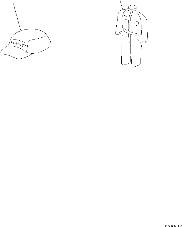 Dump Trucks Komatsu / HM300-1 S/N 1001-UP(hm300-1c) / CAP AND OVERALLS (SIZE M) (FOR OVERSEAS)(420030 : V0200-01B0)