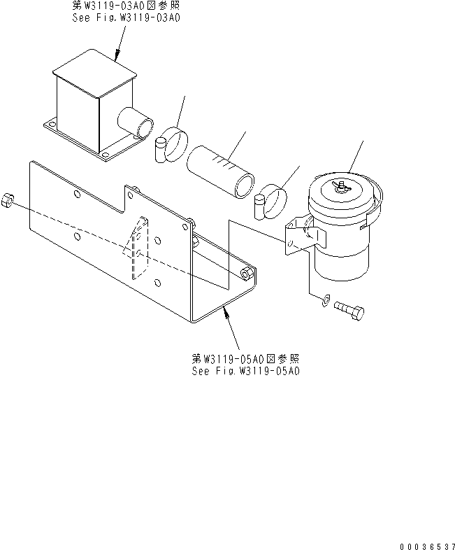 Dump Trucks Komatsu / HM300-1 S/N 1001-UP(hm300-1c) / SAND PROTECTION (AIR CLEANER)(#1173-)(450280 : W3119-01A0A)