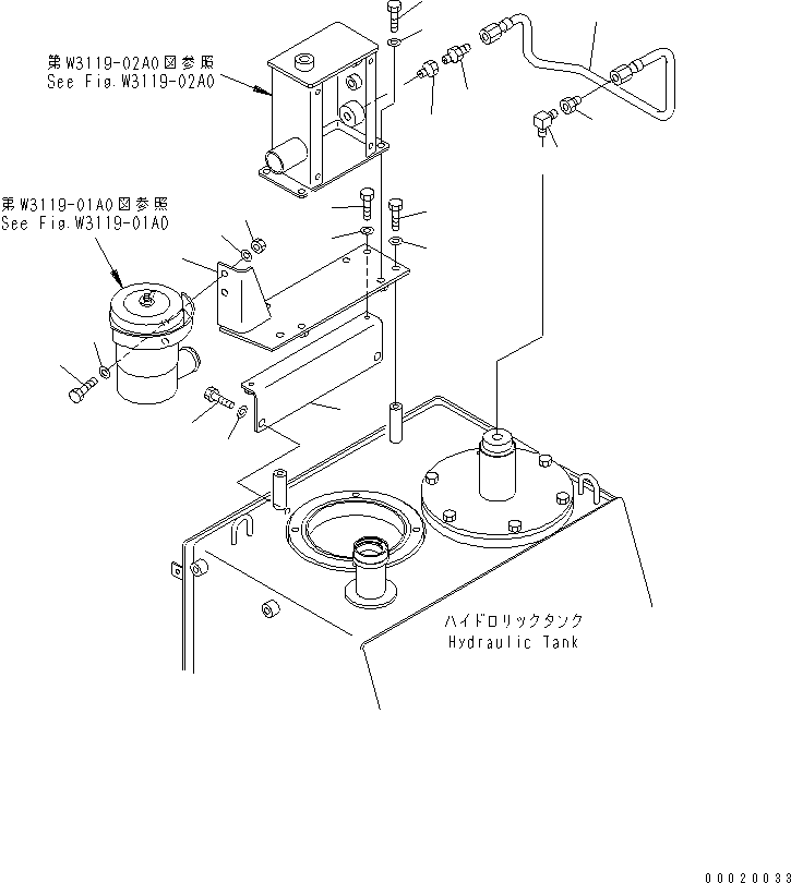 Dump Trucks Komatsu / HM300-1 S/N 1001-UP(hm300-1c) / SAND PROTECTION (FRONT PIPING)(450310 : W3119-04A0)
