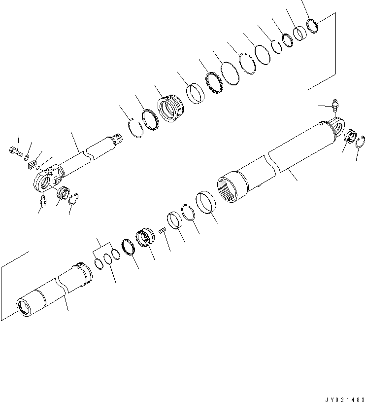 Komatsu parts book diagram for HM300-1 S/N 1001-UP: HOIST CYLINDER(#1001-1032)