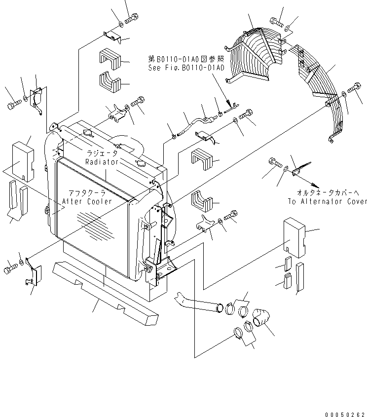 Dump Trucks Komatsu / HM300-2 S/N 2001-2784 (ecot3, For EU)(hm300-2c) / RADIATOR (BAFFLE AND FAN NET)(#2001-)(060030 : C0110-03A0)