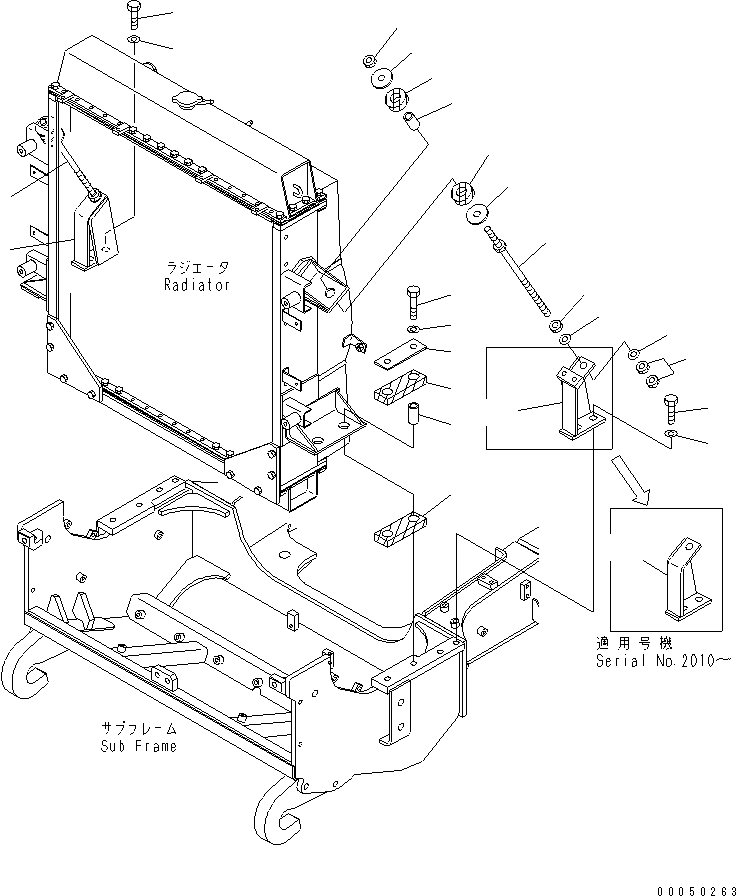 Dump Trucks Komatsu / HM300-2 S/N 2001-2784 (ecot3, For EU)(hm300-2c) / RADIATOR (MOUNTING PARTS)(#2001-)(060050 : C0110-05A0)
