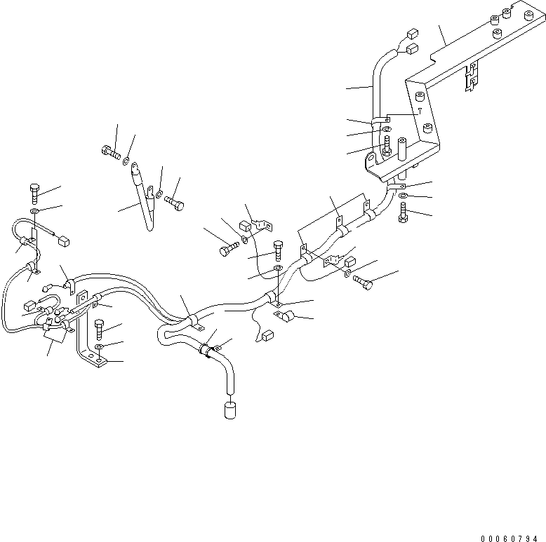 Dump Trucks Komatsu / HM300-2 S/N 2001-2784 (ecot3, For EU)(hm300-2c) / FRONT FRAME ELECTRICAL (HARNESS ? R.H.)(#2001-2723)(120180 : E0200-01A0)