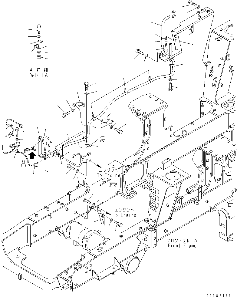 Dump Trucks Komatsu / HM300-2 S/N 2001-2784 (ecot3, For EU)(hm300-2c) / FRONT FRAME ELECTRICAL (HARNESS ? R.H.)(#2785-)(120200 : E0200-01A0B)