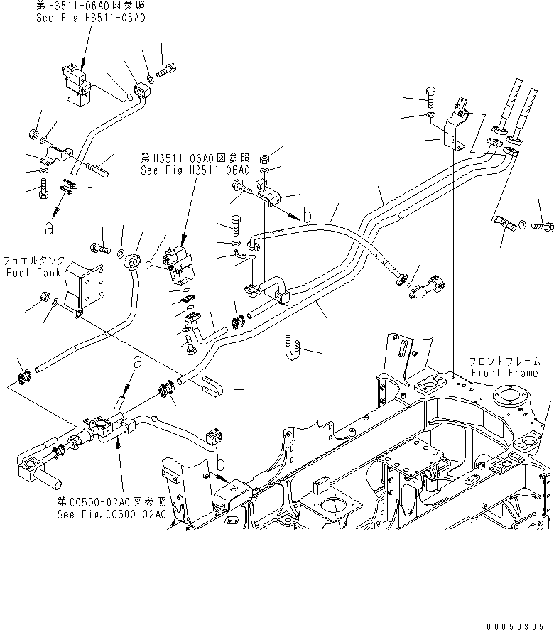 Dump Trucks Komatsu / HM300-2 S/N 2001-2784 (ecot3, For EU)(hm300-2c) / BRAKE COOLING PIPING (OIL COOLER TO LINE FILTER) (1/3)(#2001-2395)(180510 : H3511-02A0)