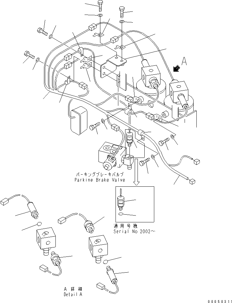 Dump Trucks Komatsu / HM300-2 S/N 2001-2784 (ecot3, For EU)(hm300-2c) / ACCUMULATOR (OIL PRESSURE SENSOR AND HARNESS)(#2001-2714)(180670 : H3530-05A0)