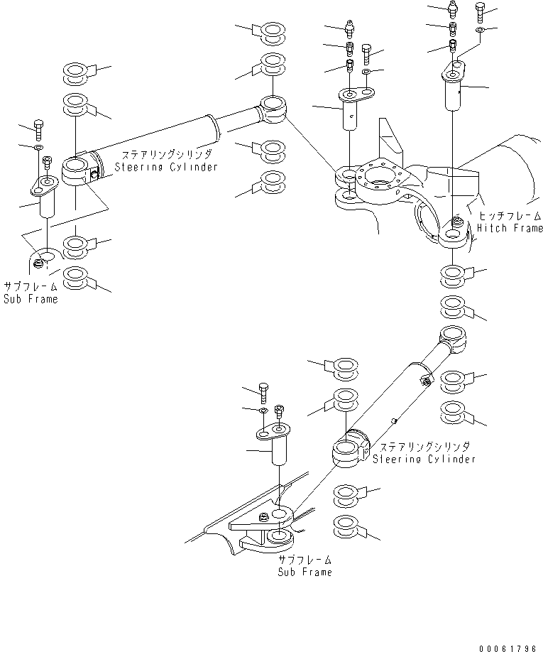 Dump Trucks Komatsu / HM300-2 S/N 2001-2784 (ecot3, For EU)(hm300-2c) / STEERING CYLINDER (PIN)(#2001-)(210120 : J3160-02A0)