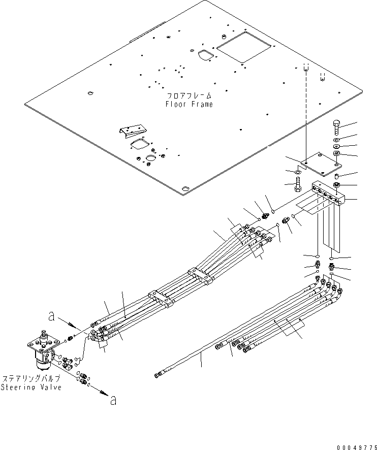 Dump Trucks Komatsu / HM300-2 S/N 2001-2784 (ecot3, For EU)(hm300-2c) / FLOOR (STEERING PIPING)(#2611-)(240520 : K0200-26B0)