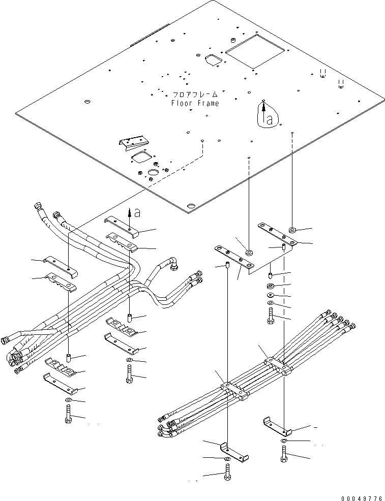 Dump Trucks Komatsu / HM300-2 S/N 2001-2784 (ecot3, For EU)(hm300-2c) / FLOOR (PIPING MOUNTING PARTS)(#2611-)(240540 : K0200-27B0)