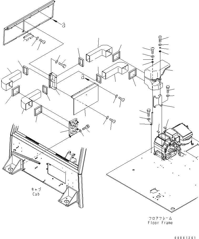 Dump Trucks Komatsu / HM300-2 S/N 2001-2784 (ecot3, For EU)(hm300-2c) / FLOOR (AIR CONDITIONER DUCT) (SIDE)(#2611-)(240580 : K0200-32B0)
