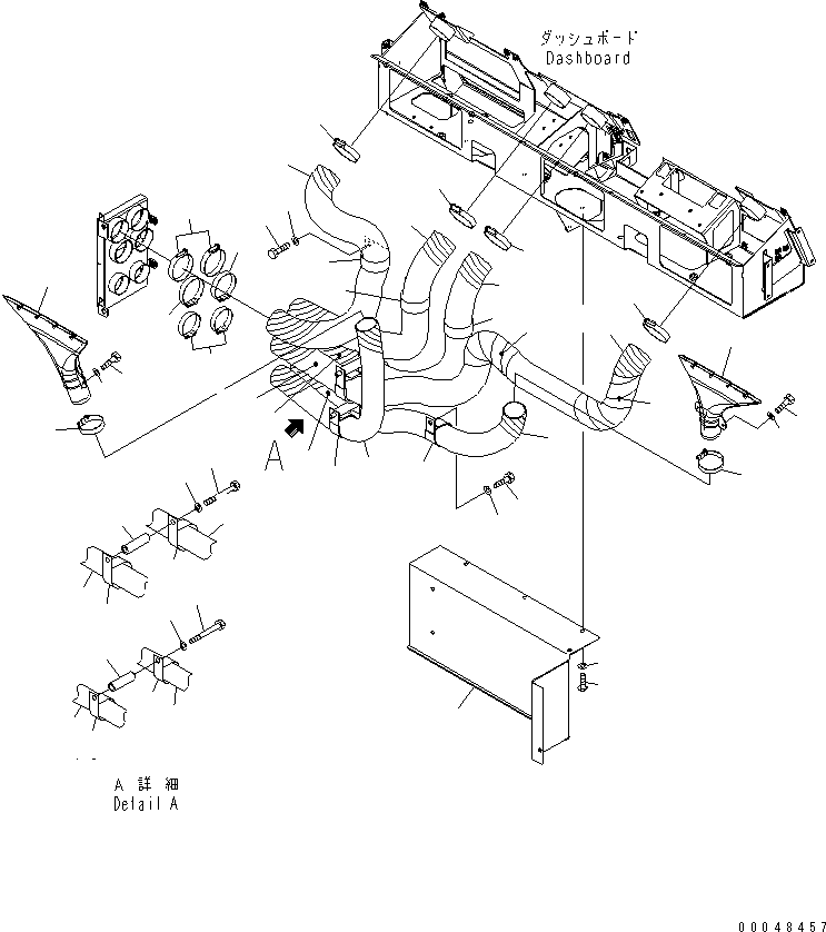 Dump Trucks Komatsu / HM300-2 S/N 2001-2784 (ecot3, For EU)(hm300-2c) / FLOOR (AIR CONDITIONER DUCT) (FRONT)(#2611-)(240600 : K0200-33B0)