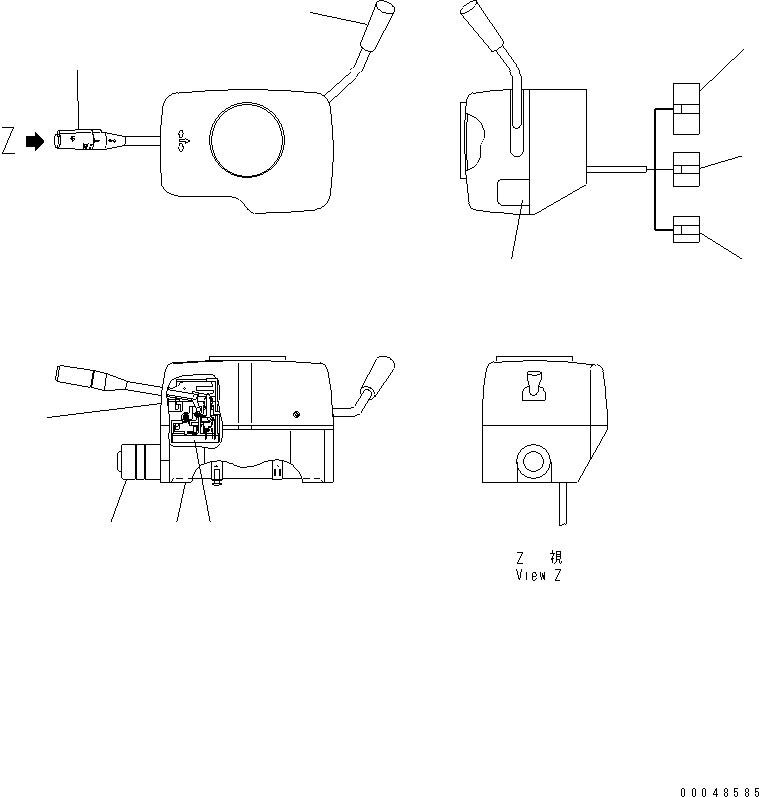 Dump Trucks Komatsu / HM300-2 S/N 2001-2784 (ecot3, For EU)(hm300-2c) / FLOOR (STEERING COLUMN SWICTH) (INNER PARTS)(#2611-)(241100 : K0200-54B0)