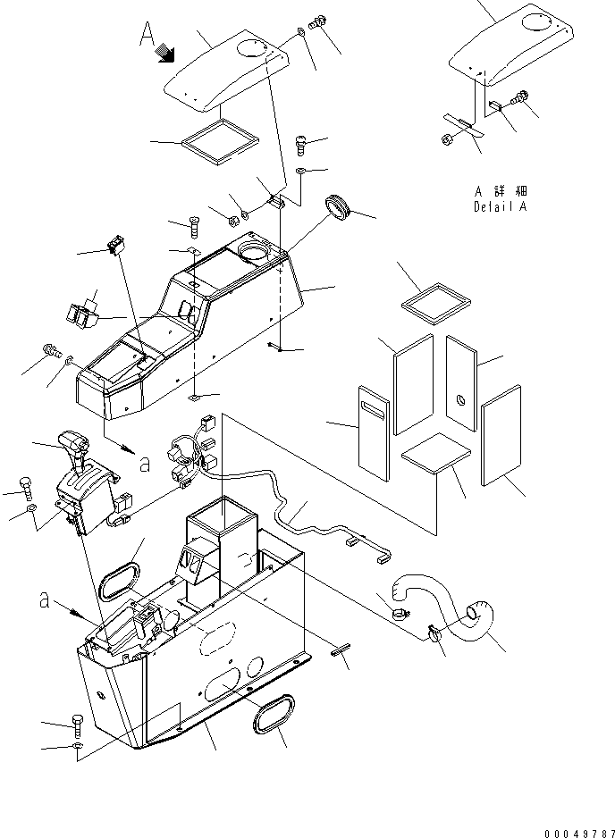 Dump Trucks Komatsu / HM300-2 S/N 2001-2784 (ecot3, For EU)(hm300-2c) / FLOOR (CONSOLE BOX)(#2001-2610)(241250 : K0200-71A0)