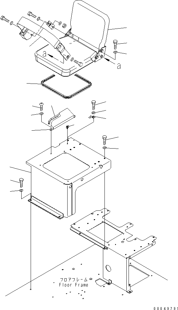 Dump Trucks Komatsu / HM300-2 S/N 2001-2784 (ecot3, For EU)(hm300-2c) / FLOOR (AUXILIARY SEAT) (SEAT BELT 75 MM)(#2001-2610)(241370 : K0200-82A1)