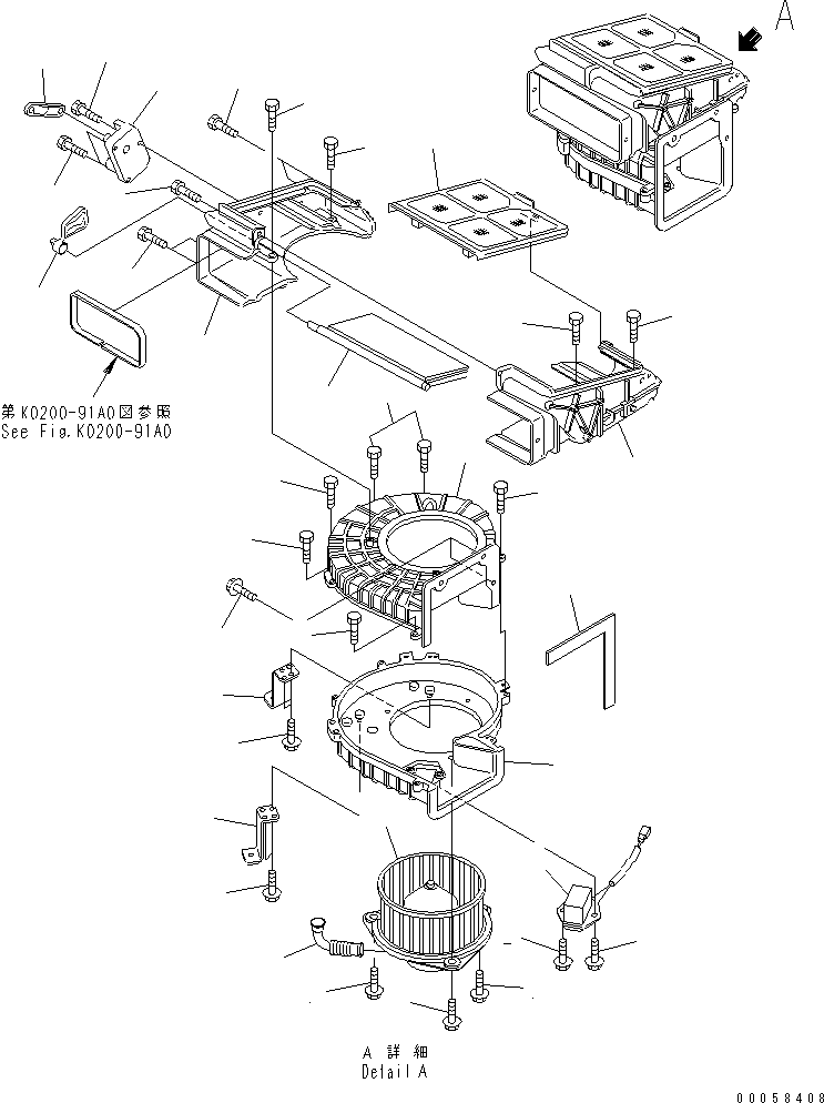Dump Trucks Komatsu / HM300-2 S/N 2001-2784 (ecot3, For EU)(hm300-2c) / FLOOR (AIR CONDITIONER UNIT INNER PARTS) (2/2)(#2001-2610)(241610 : K0200-92A0)