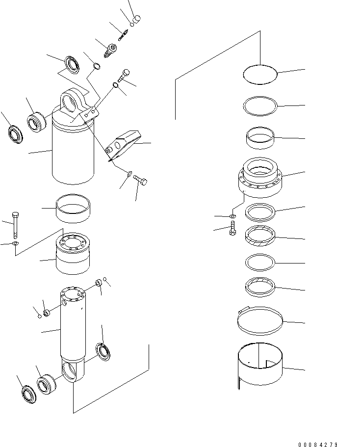 Dump Trucks Komatsu / HM300-2 S/N 2001-2784 (ecot3, For EU)(hm300-2c) / FRONT SUSPENSION CYLINDER (L.H.) (PAYLOAD METER)(#2001-)(300150 : S3100-01A1)