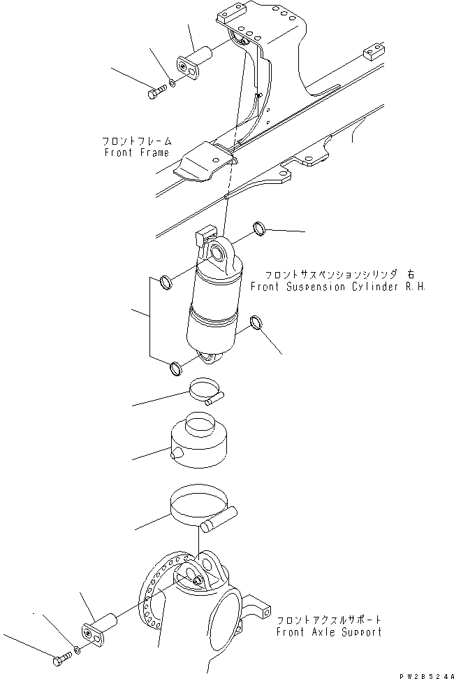 Dump Trucks Komatsu / HM350-1 S/N 1001-UP(hm350-1r) / FRONT SUSPENSION CYLINDER¤ R.H. (MOUNTING PARTS)(330110 : S3200-02A0)