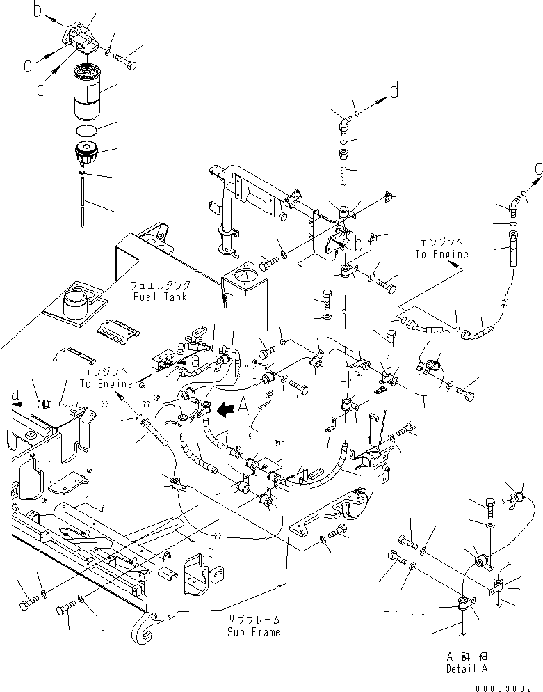 Dump Trucks Komatsu / HM350-2 S/N 2001-2218 (ecot3, For EU)(hm350-2c) / FUEL LINE(#2001-2206)(090130 : D0200-01A0)