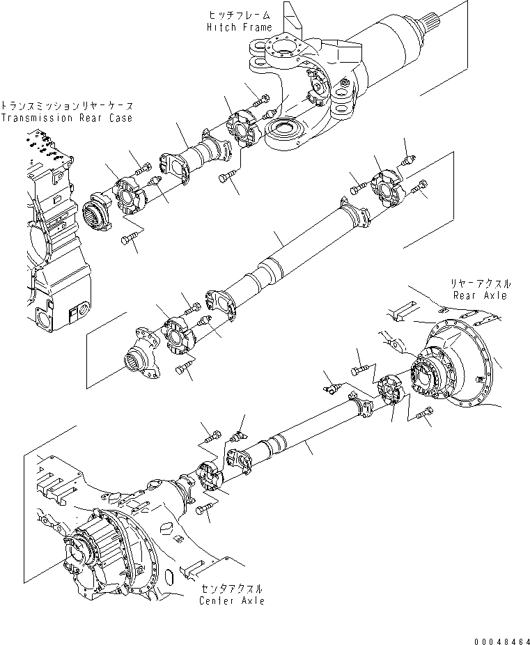 Dump Trucks Komatsu / HM350-2 S/N 2001-2218 (ecot3, For EU)(hm350-2c) / REAR DRIVE SHAFT(#2001-)(150020 : F3240-01A0)