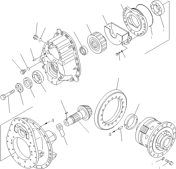 Dump Trucks Komatsu / HM350-2 S/N 2001-2218 (ecot3, For EU)(hm350-2c) / CENTER AXLE (PINION AND CAGE)(#2001-)(150390 : F3450-03A0)