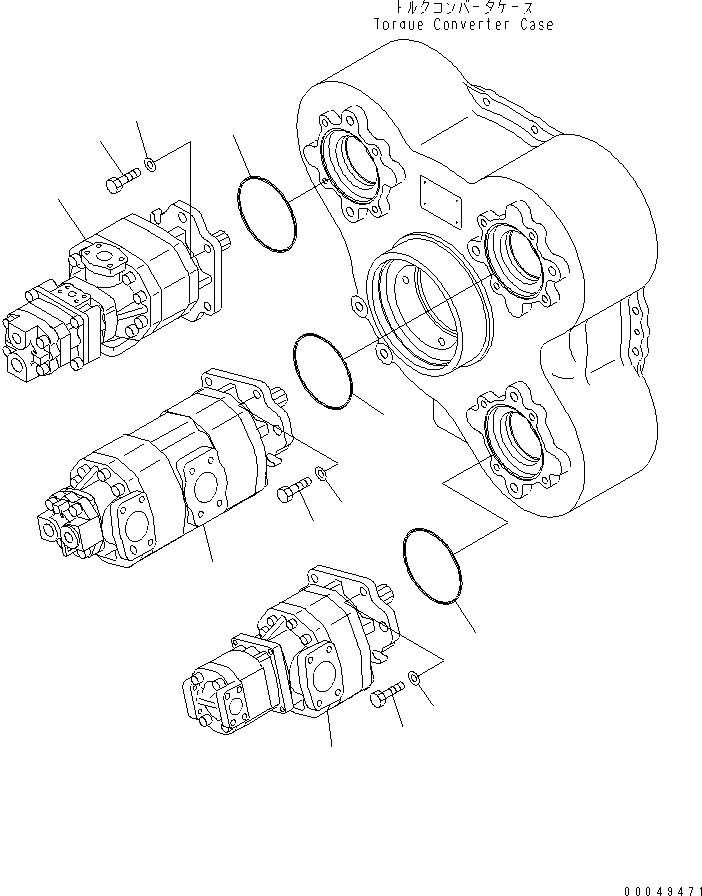 Dump Trucks Komatsu / HM350-2 S/N 2001-2218 (ecot3, For EU)(hm350-2c) / HYDRAULIC PUMP AND MOUNTING PARTS (FOR LIMITED SLIP DIFFERENTIAL)(#2001-)(180210 : H0210-01A1)