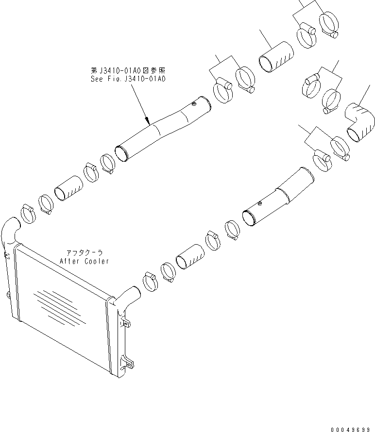 Dump Trucks Komatsu / HM350-2R S/N 7001-7029 (W/O EGR)(hm350-4c) / ENGINE PIPING (AIR INTAKE)(#7001-)(030040 : B0130-02A0)