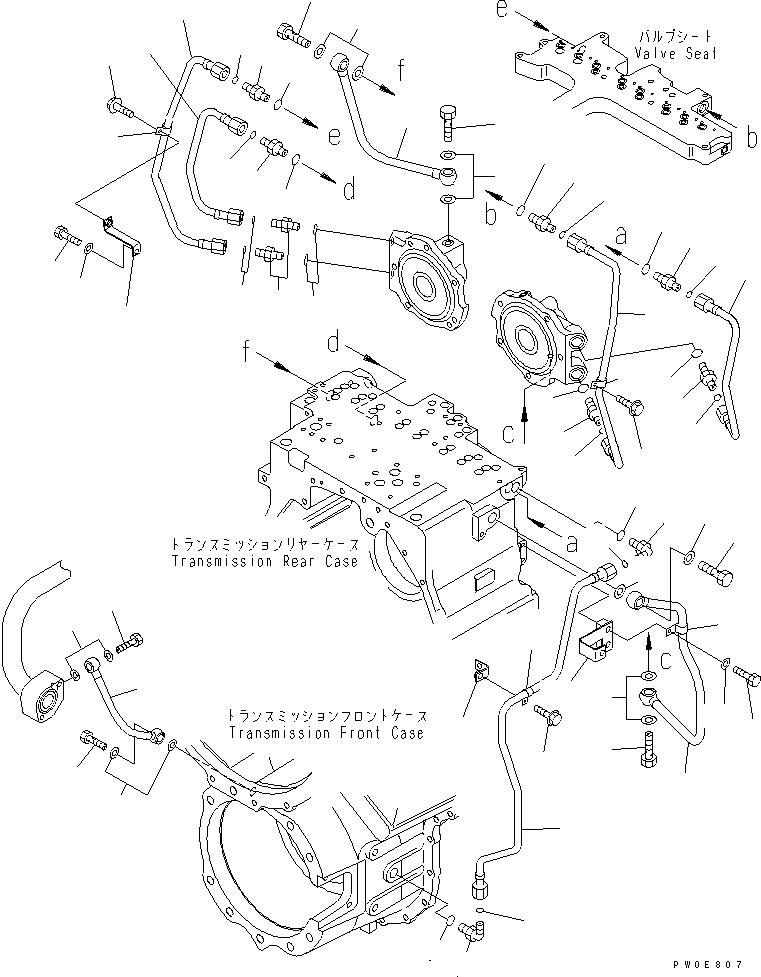 Dump Trucks Komatsu / HM400-1 S/N 1001-UP(hm400-1r) / TRANSMISSION (PIPING) (1/2)(#(1001-1076))(150250 : F3300-61A0)