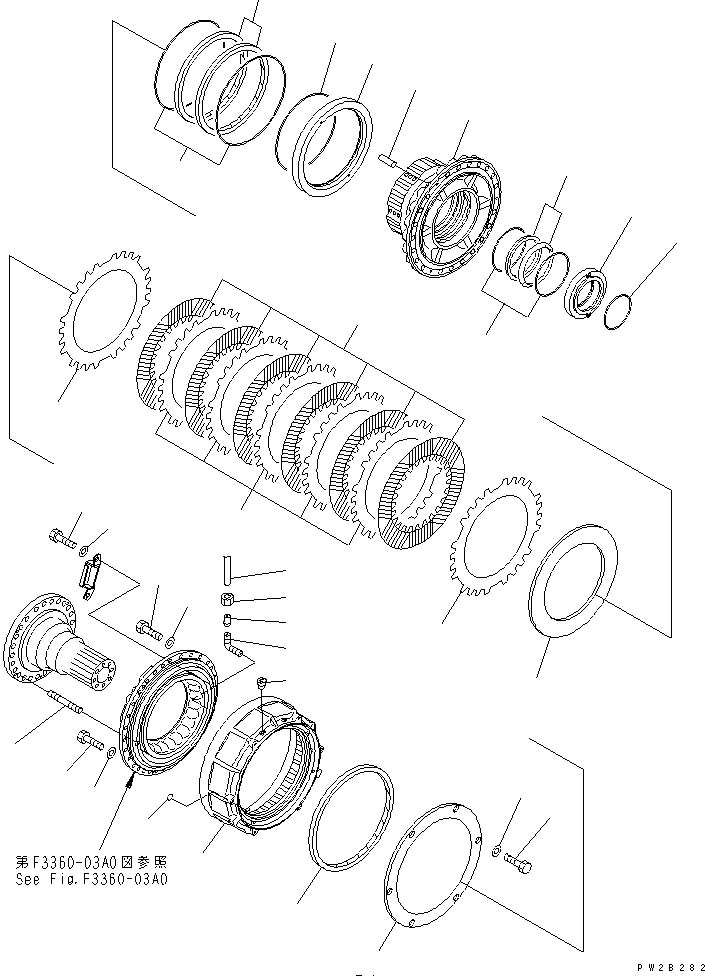 Dump Trucks Komatsu / HM400-1 S/N 1001-UP(hm400-1r) / FRONT FINAL BRAKE (HUB)(150460 : F3360-02A0)