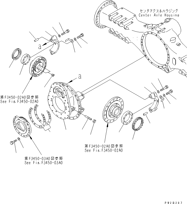 Dump Trucks Komatsu / HM400-1 S/N 1001-UP(hm400-1r) / CENTER AXLE (CARRIER)(#1001-1032)(150510 : F3450-01A0)