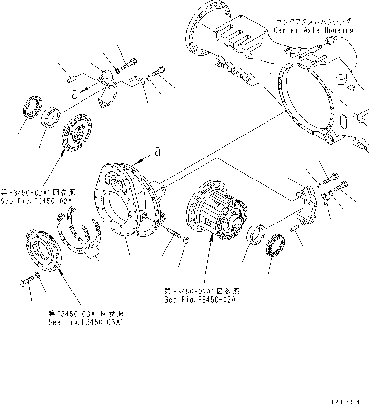 Dump Trucks Komatsu / HM400-1 S/N 1001-UP(hm400-1r) / CENTER AXLE (CARRIER) (LIMITED SLIP DIF.)(#1033-)(150530 : F3450-01A1)