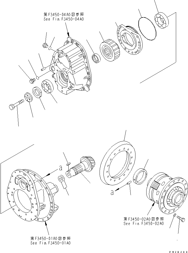 Dump Trucks Komatsu / HM400-1 S/N 1001-UP(hm400-1r) / CENTER AXLE (PINION AND CAGE)(#1001-1032)(150570 : F3450-03A0)