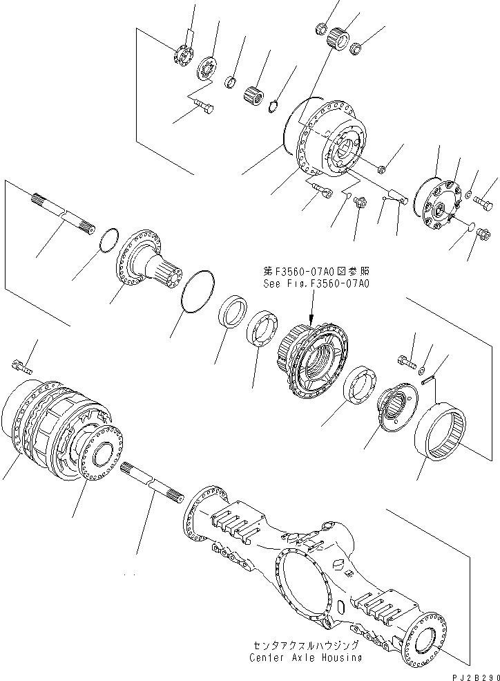 Dump Trucks Komatsu / HM400-1 S/N 1001-UP(hm400-1r) / CENTER AXLE (FINAL DRIVE)(#1001-1032)(150620 : F3450-05A0)
