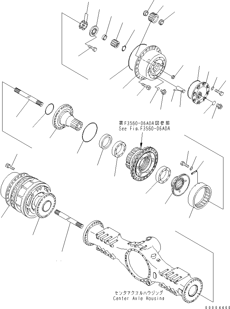 Dump Trucks Komatsu / HM400-1 S/N 1001-UP(hm400-1r) / CENTER AXLE (FINAL DRIVE)(#1033-)(150630 : F3450-05A0A)