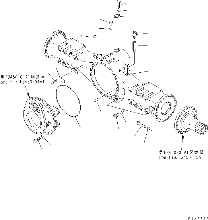 Dump Trucks Komatsu / HM400-1 S/N 1001-UP(hm400-1r) / CENTER AXLE (HOUSING AND RELATED PARTS) (LIMITED SLIP DIF.)(150670 : F3450-06A1)