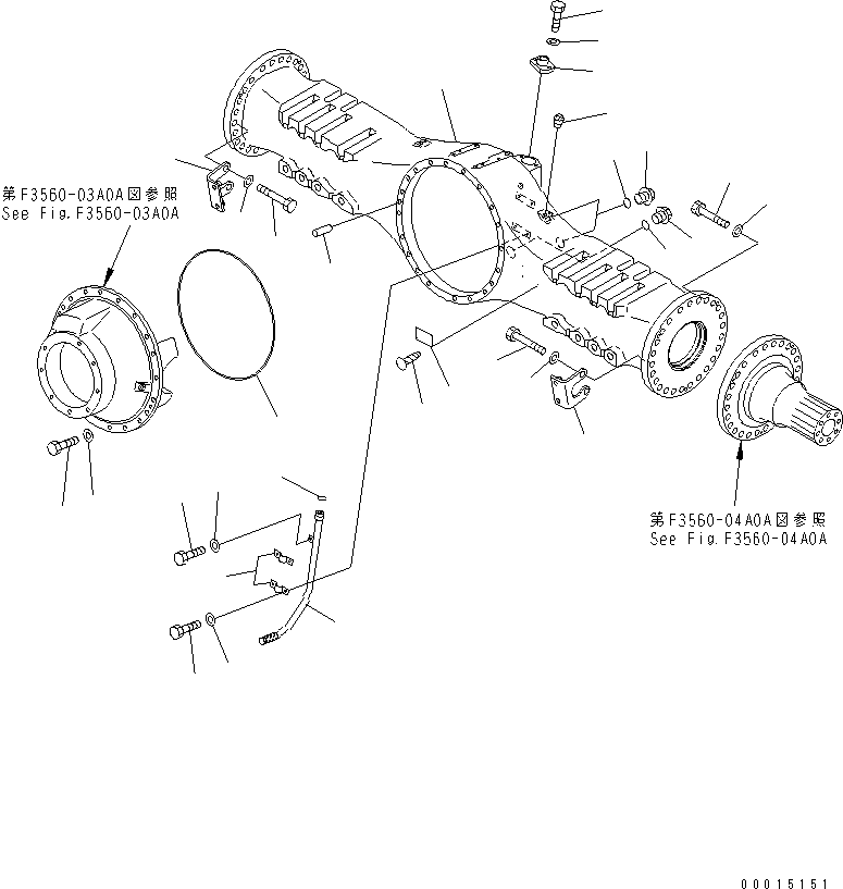 Dump Trucks Komatsu / HM400-1 S/N 1001-UP(hm400-1r) / REAR AXLE (HOUSING AND RELATED PARTS)(#1106-)(151080 : F3560-07A0B)