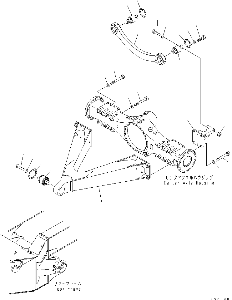 Dump Trucks Komatsu / HM400-1 S/N 1001-UP(hm400-1r) / CENTER AXLE SUPPORT(#1001-1019)(151190 : F3850-01A0)