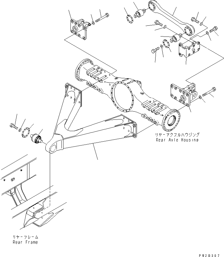 Dump Trucks Komatsu / HM400-1 S/N 1001-UP(hm400-1r) / REAR AXLE SUPPORT(#1001-1019)(151210 : F3860-01A0)