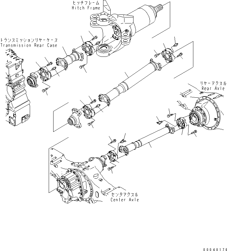 Dump Trucks Komatsu / HM400-2 S/N 2001-2632 (ecot3, For EU)(hm400-2c) / REAR DRIVE SHAFT(#2001-)(150020 : F3240-01A0)