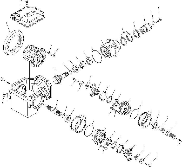 Dump Trucks Komatsu / HM400-2 S/N 2001-2632 (ecot3, For EU)(hm400-2c) / FRONT DIFFERENTIAL (PINION GEAR AND COUPLING) (LIMITED SLIP DIF.)(#2001-)(150220 : F3350-03A1)
