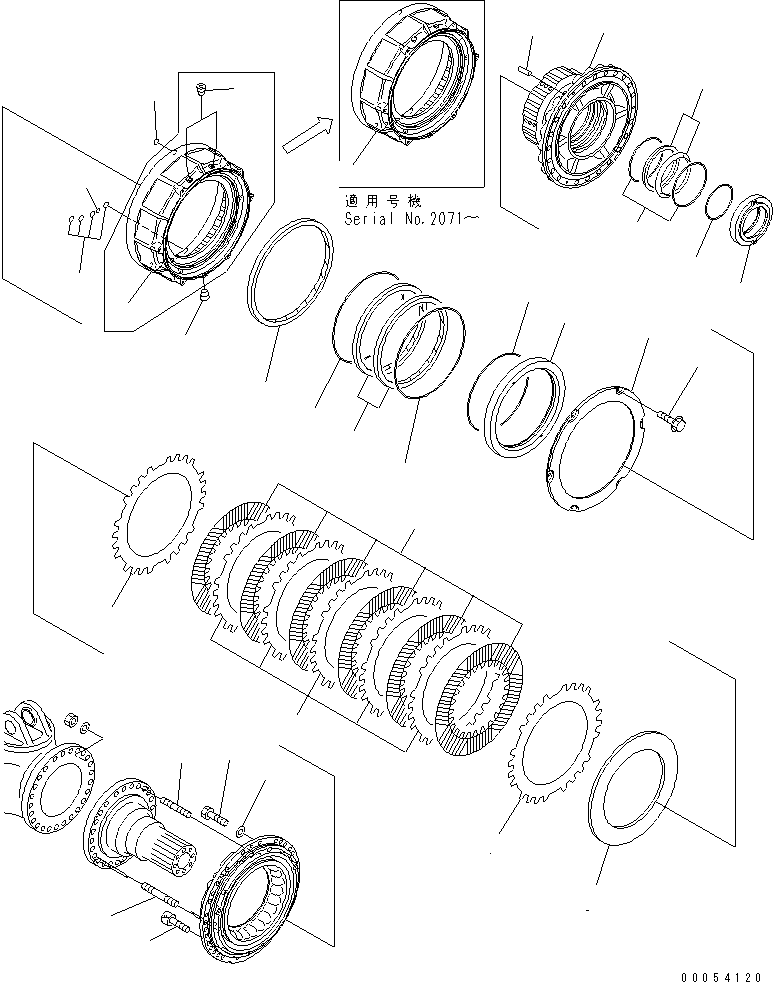 Dump Trucks Komatsu / HM400-2 S/N 2001-2632 (ecot3, For EU)(hm400-2c) / FRONT FINAL BRAKE (L.H.) (HUB)(#2001-)(150260 : F3360-02A0)