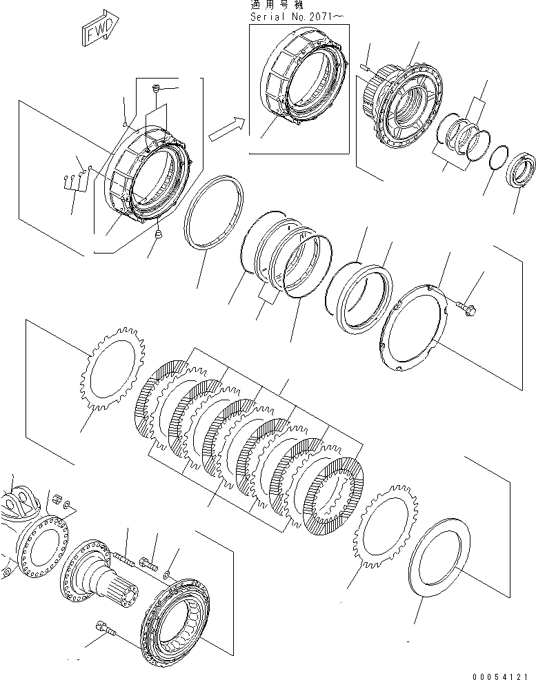 Dump Trucks Komatsu / HM400-2 S/N 2001-2632 (ecot3, For EU)(hm400-2c) / FRONT FINAL BRAKE (R.H.) (HUB)(#2001-)(150300 : F3360-06A0)