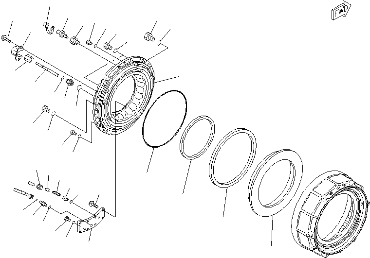 Dump Trucks Komatsu / HM400-2 S/N 2001-2632 (ecot3, For EU)(hm400-2c) / FRONT FINAL BRAKE (R.H.) (BRAKE CYLINDER)(#2001-)(150310 : F3360-07A0)