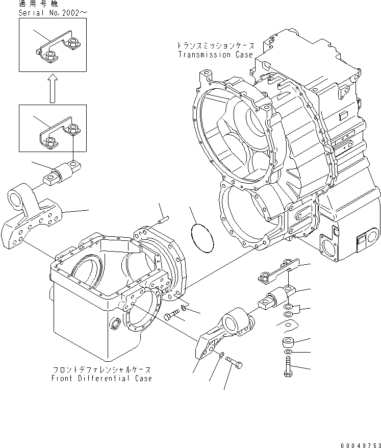Dump Trucks Komatsu / HM400-2 S/N 2001-2632 (ecot3, For EU)(hm400-2c) / FRONT DIFFERENTIAL MOUNTING(#2001-)(150330 : F3415-01A0)