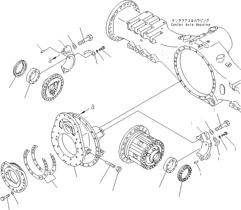 Dump Trucks Komatsu / HM400-2 S/N 2001-2632 (ecot3, For EU)(hm400-2c) / CENTER AXLE (CARRIER) (LIMITED SLIP DIF.)(#2001-)(150400 : F3450-01A1)