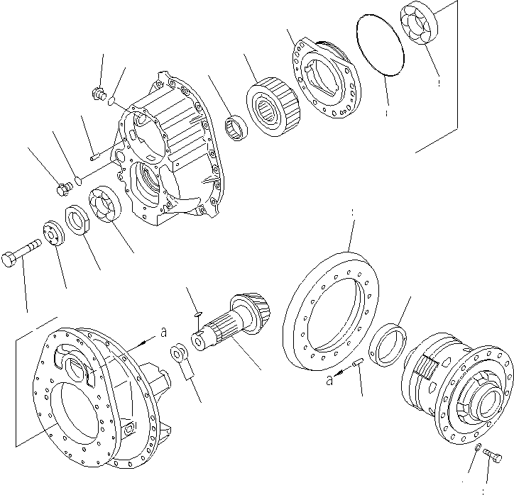 Dump Trucks Komatsu / HM400-2 S/N 2001-2632 (ecot3, For EU)(hm400-2c) / CENTER AXLE (PINION AND CAGE)(#2001-)(150430 : F3450-03A0)