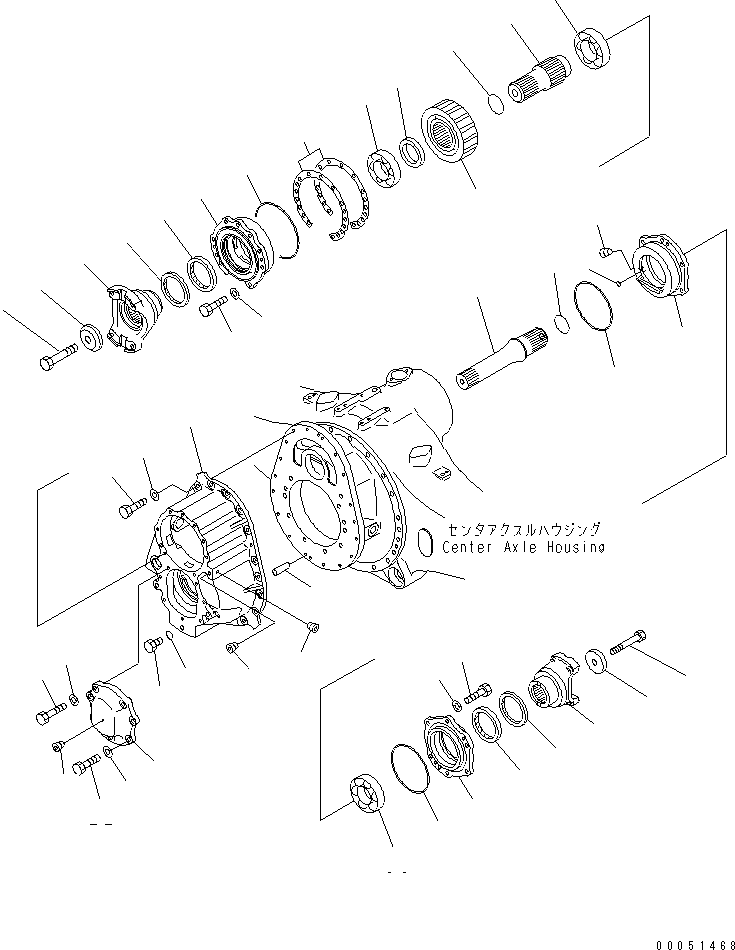 Dump Trucks Komatsu / HM400-2 S/N 2001-2632 (ecot3, For EU)(hm400-2c) / CENTER AXLE (TRANSFER) (LIMITED SLIP DIF.)(#2001-)(150460 : F3450-04A1)